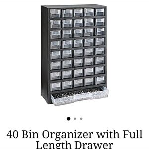 Efficient Black 40-Bin Storage Organizer with Drawer